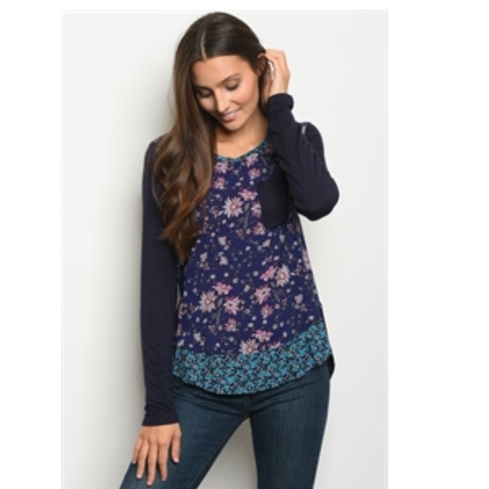 Long sleeve floral top